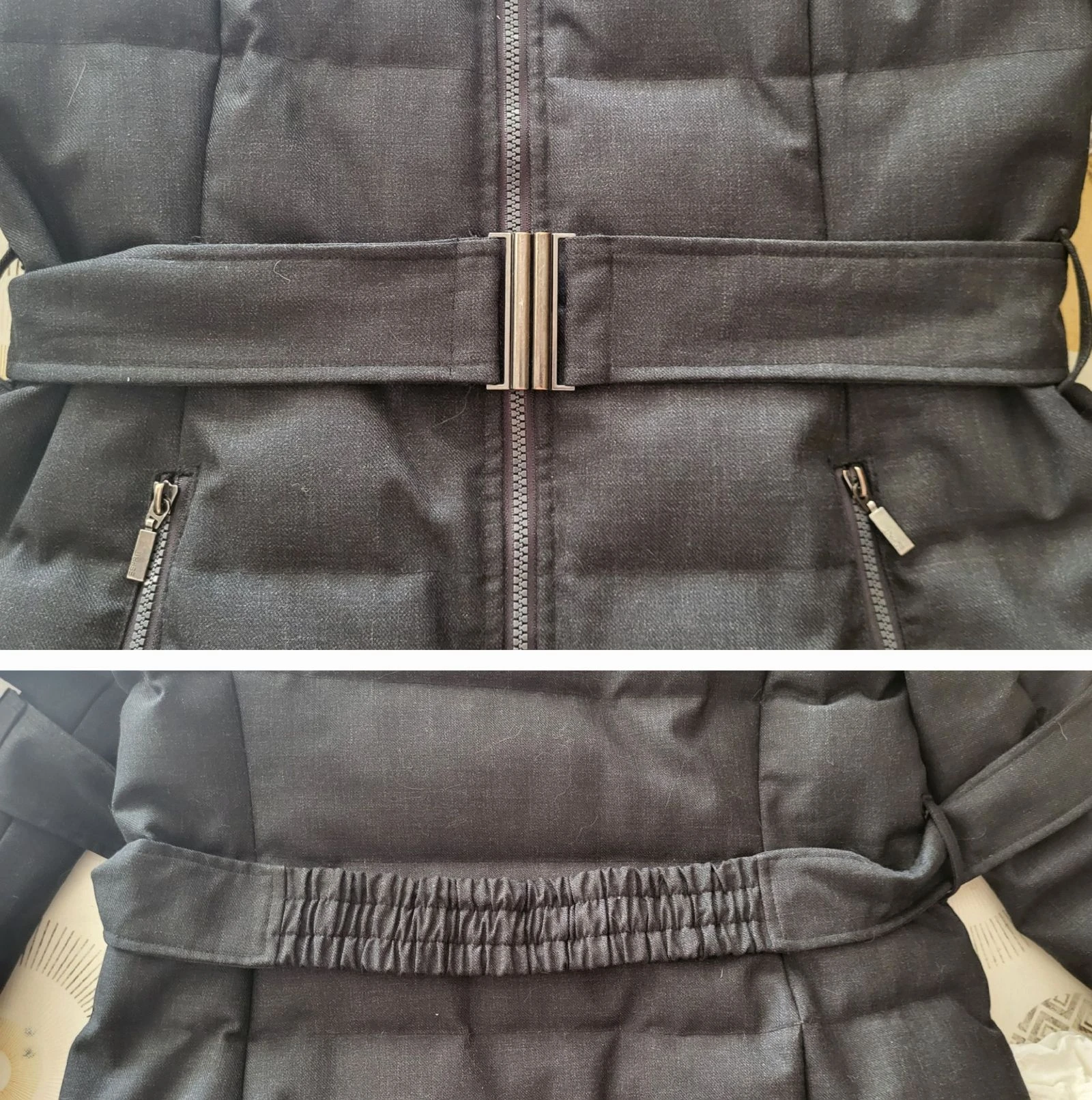 Esprit Casaco de penas TL/T40-Cinza-Capuz de imitação de pelúcia removível-Corte reto com penas – photo 20